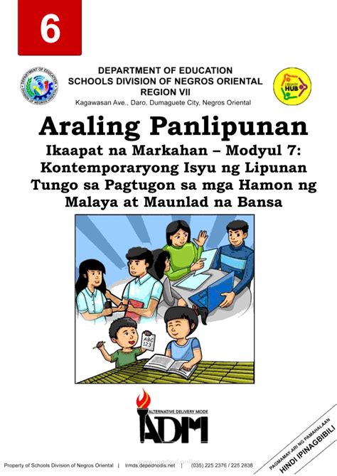 Grade 6 Araling Panlipunan Modyul: Mga Kontemporaryong Isyu .